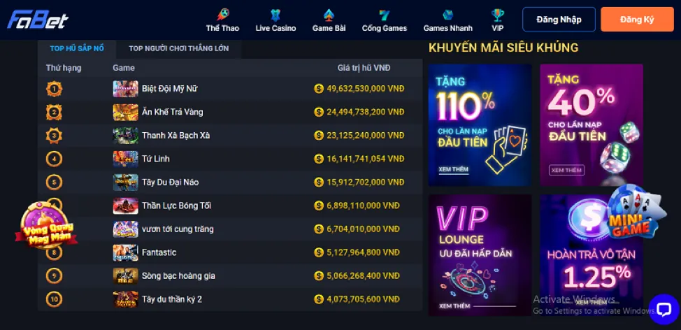 Hoàn trả hàng ngày PG999 Win